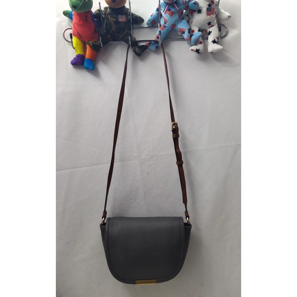 Marc By Marc Jacobs Gray Pebbled Leather Flap Closure Crossbody Bag - Picture 14 of 14